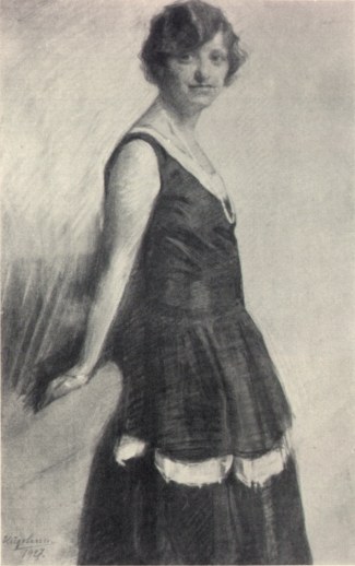 Hugo Larsen: Portræt af frøken Astrid Lund, 1927