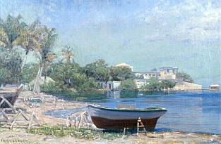 Hugo Larsens maleri af Gallows Bay, St. Croix
