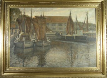Hugo Larsen: Fiskerbåde i Lundeborg