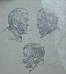 Hugo Larsen: Tre herrer i profil, 1919. Klik for at se en større gengivelse