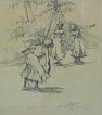 Hugo Larsen: Dansende negerpiger, St. Thomas 1907