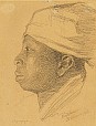 Hugo Larsen: Portrait of an unknown girl, St. Thomas 1905.