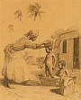 Hugo Larsen: En kvinde, som bader sine børn, St. Croix, 1906.