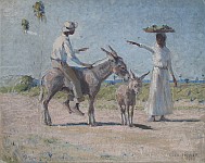 Hugo Larsen: Scenery with Donkeys, 1906